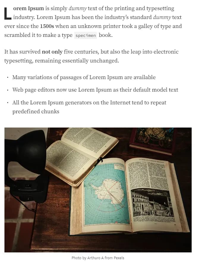 Markdown content example