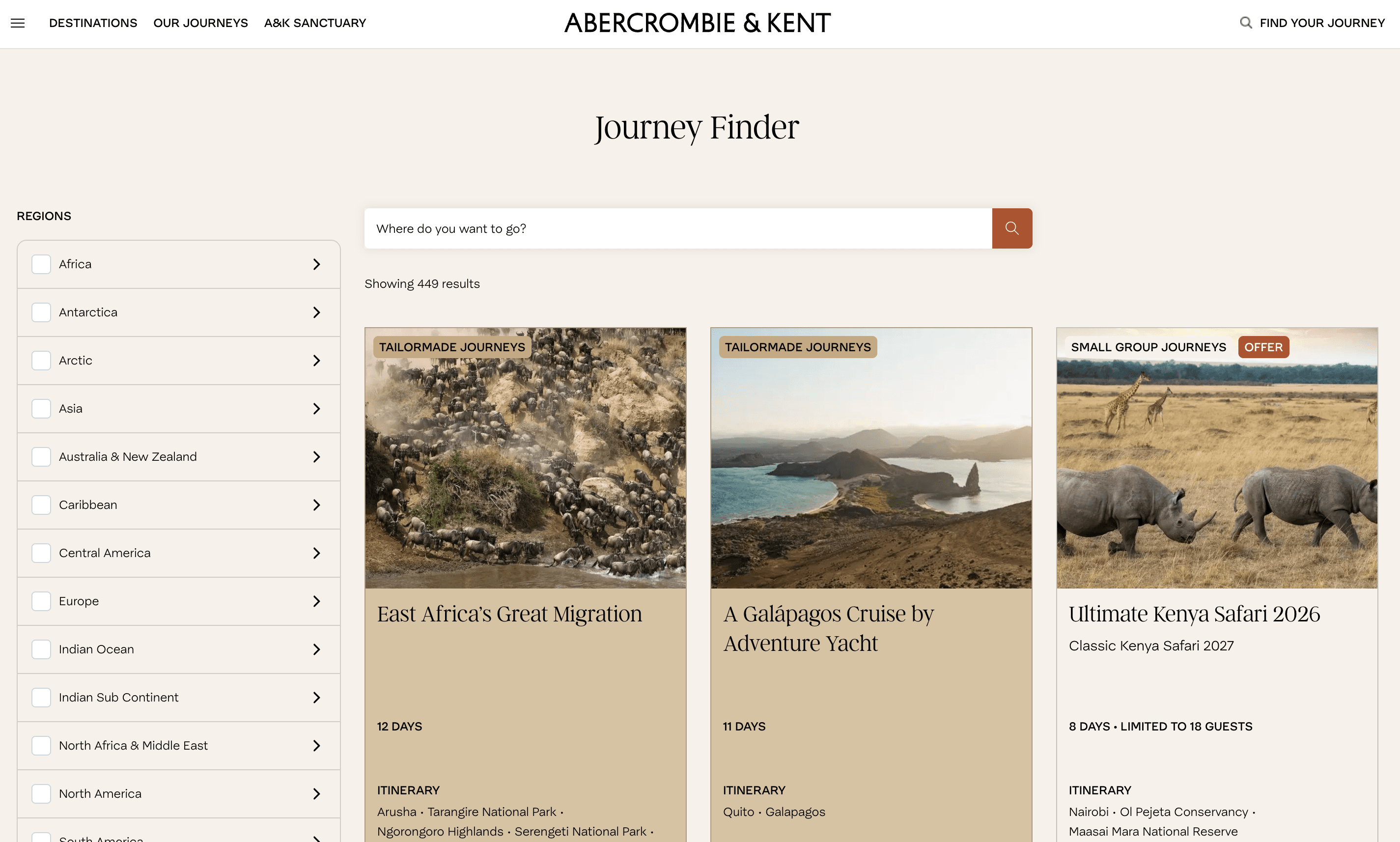 Abercrombie & Kent interface 2
